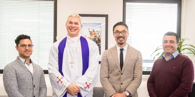 Chris Da Silva, Bishop Richard Umbers, Daniel Ang and Steven Buhagiar.