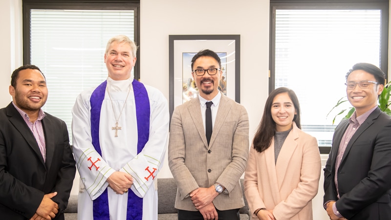 Chris Lee, Bishop Richard Umbers, Daniel Ang, Elizabeth Pasion and John Nguyen.